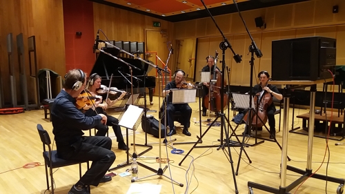 String Section recording a Christmas advert